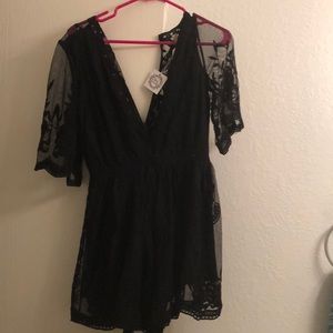 Black lace romper